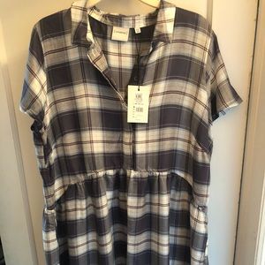 Plaid oversized babydoll dress